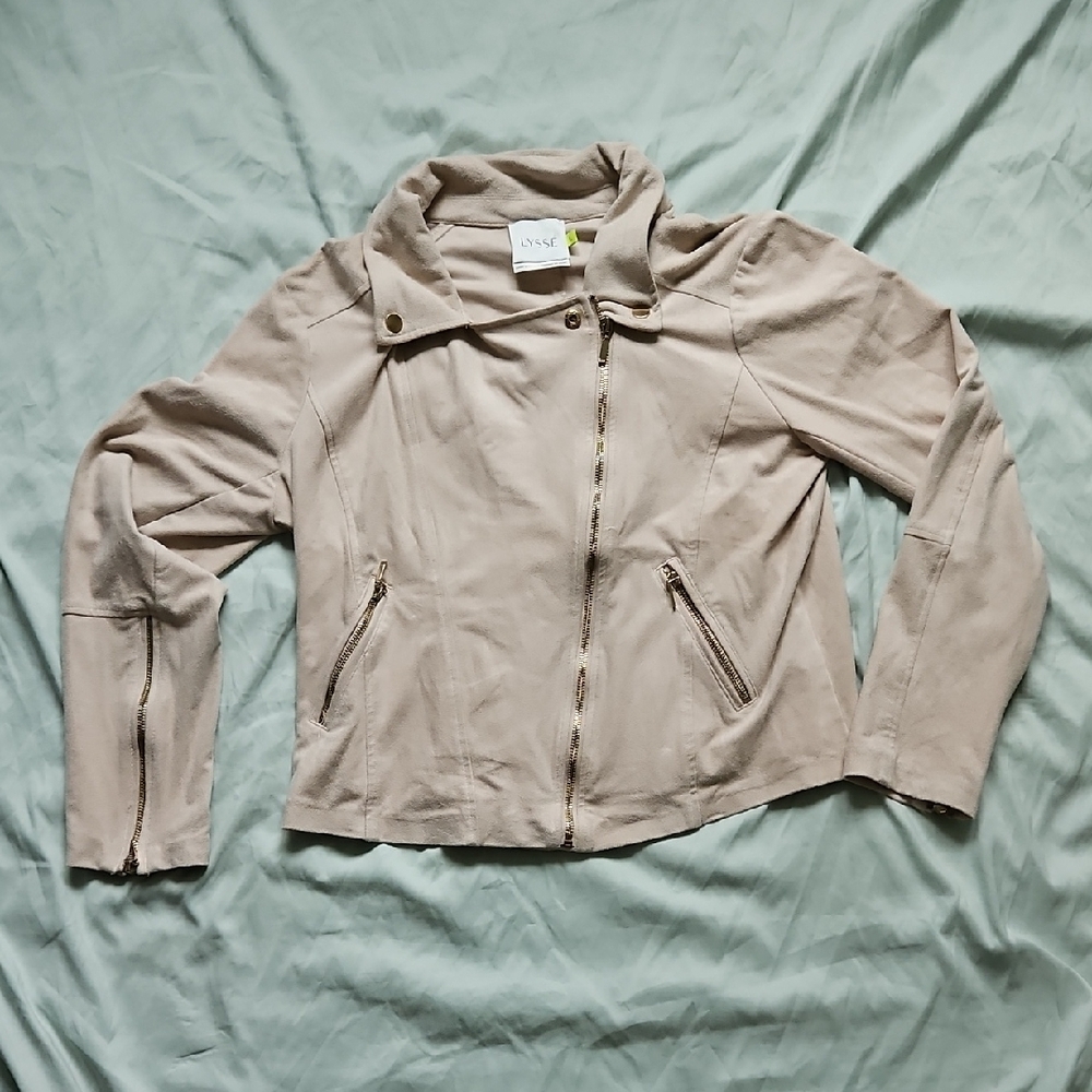 Lysse Women's Beige Zip Up Jacket, Size L